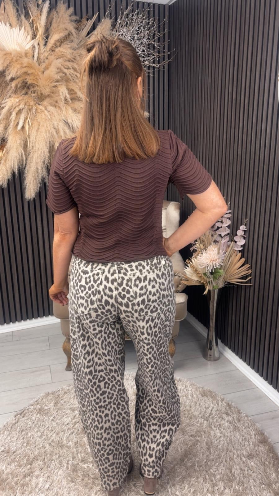 SHARON BARREL LEG JEANS - ANIMAL PRINT