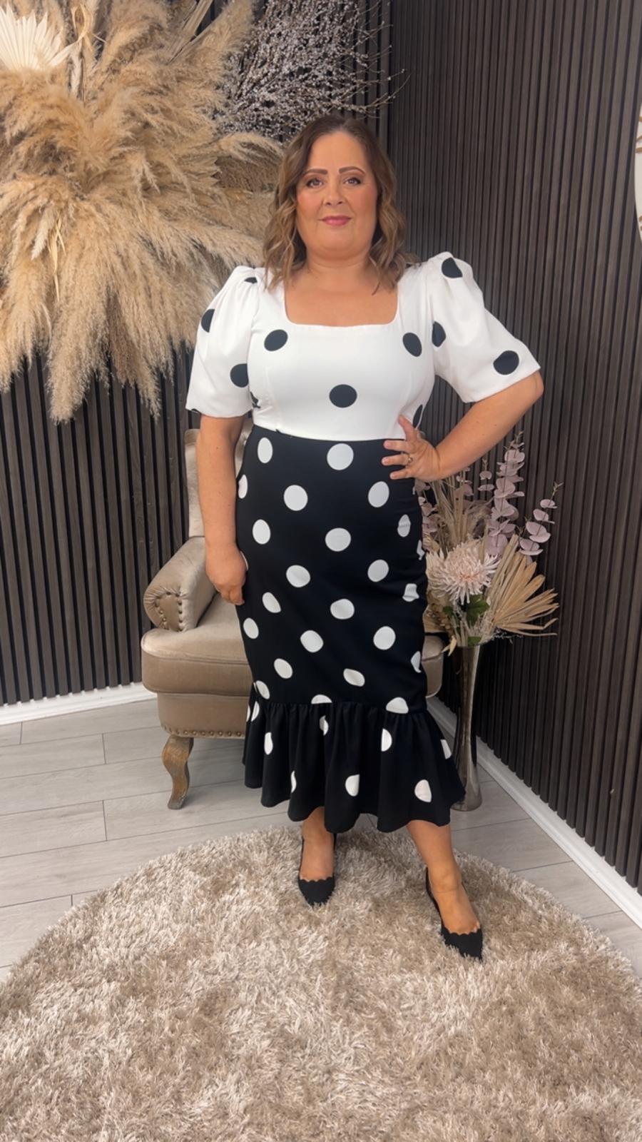 JENNIFER DRESS - BLACK/WHITE