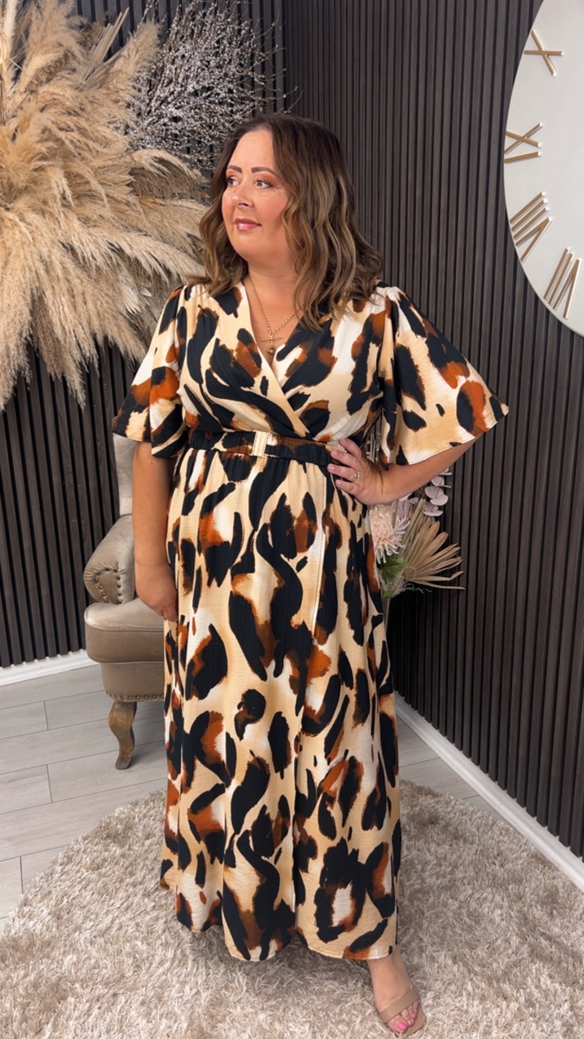 HARPER DRESS - BROWN