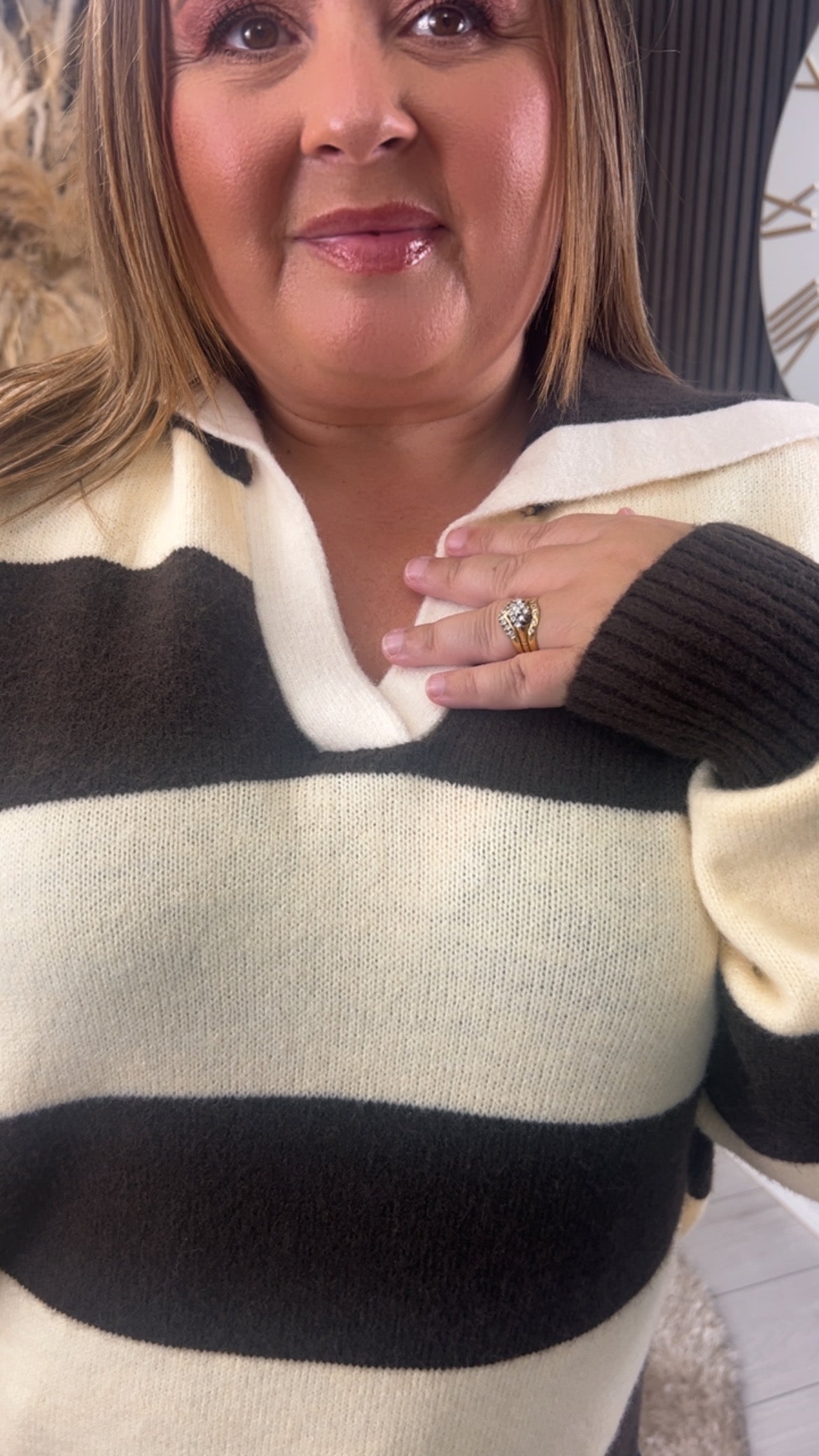LEXI JUMPER - BROWN/YELLOW
