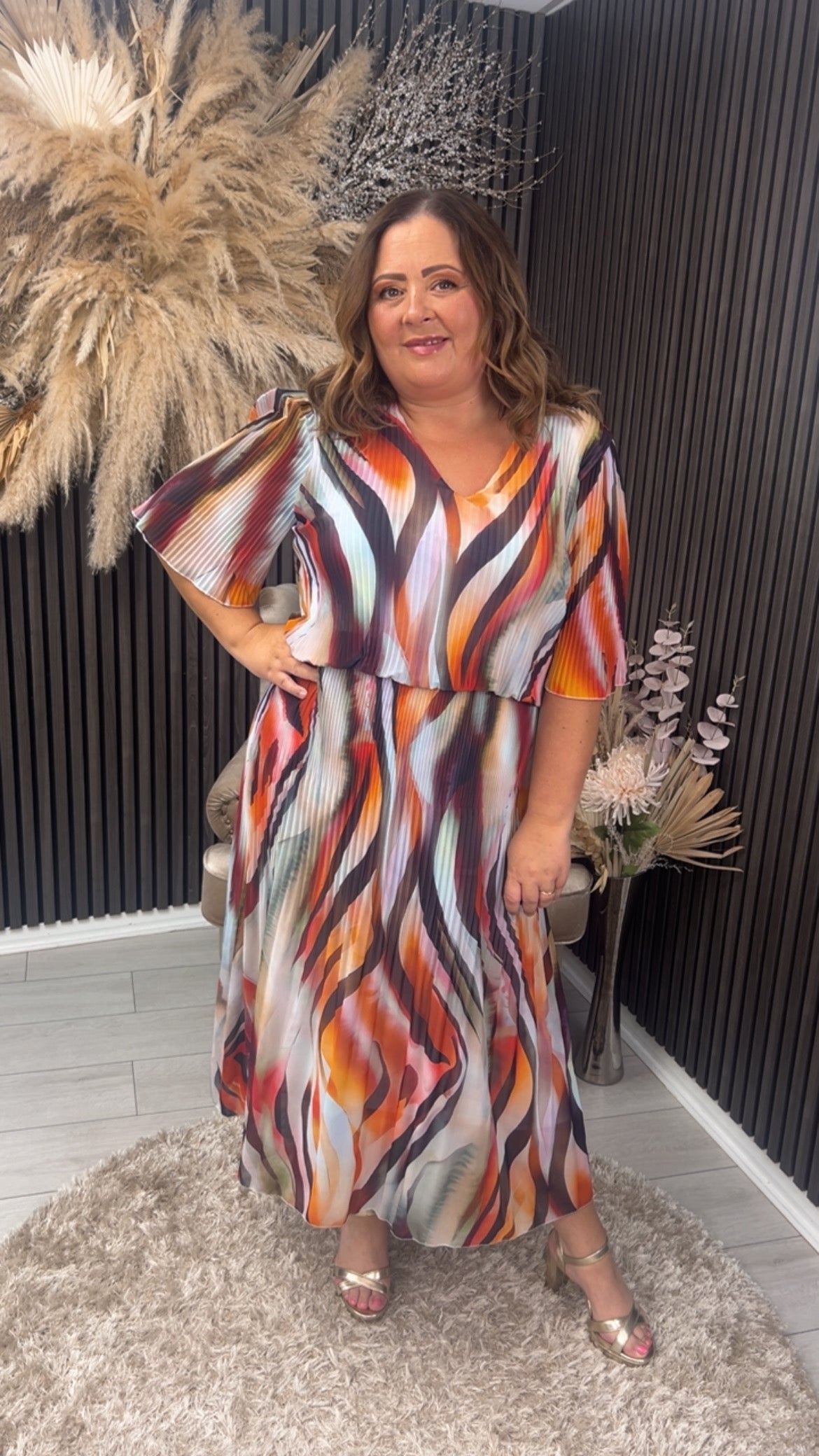 YASMIN DRESS - WHITE/ORANGE