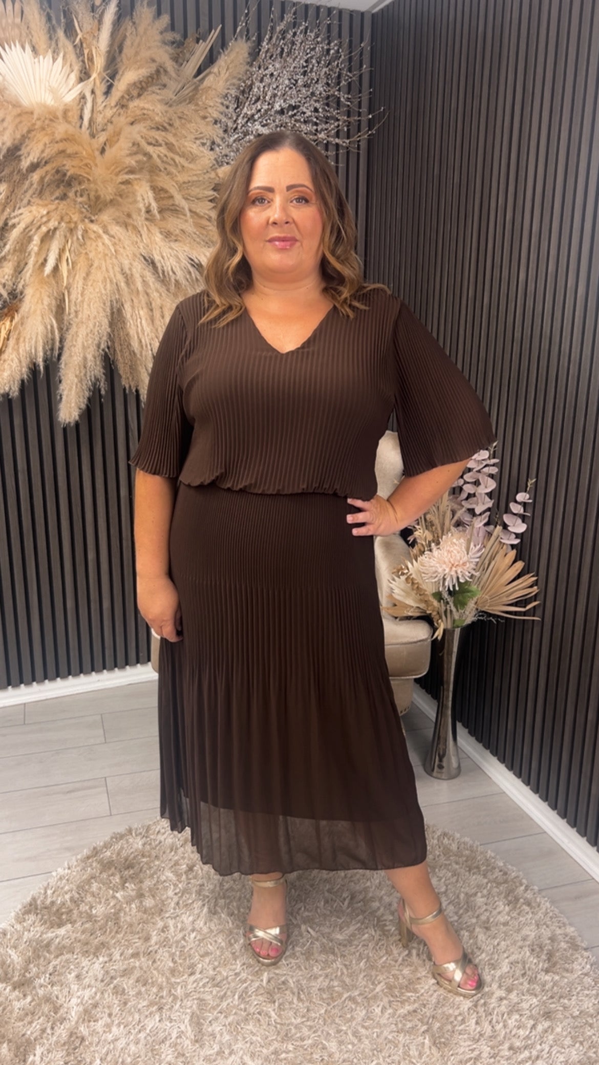 STACEY DRESS - BROWN