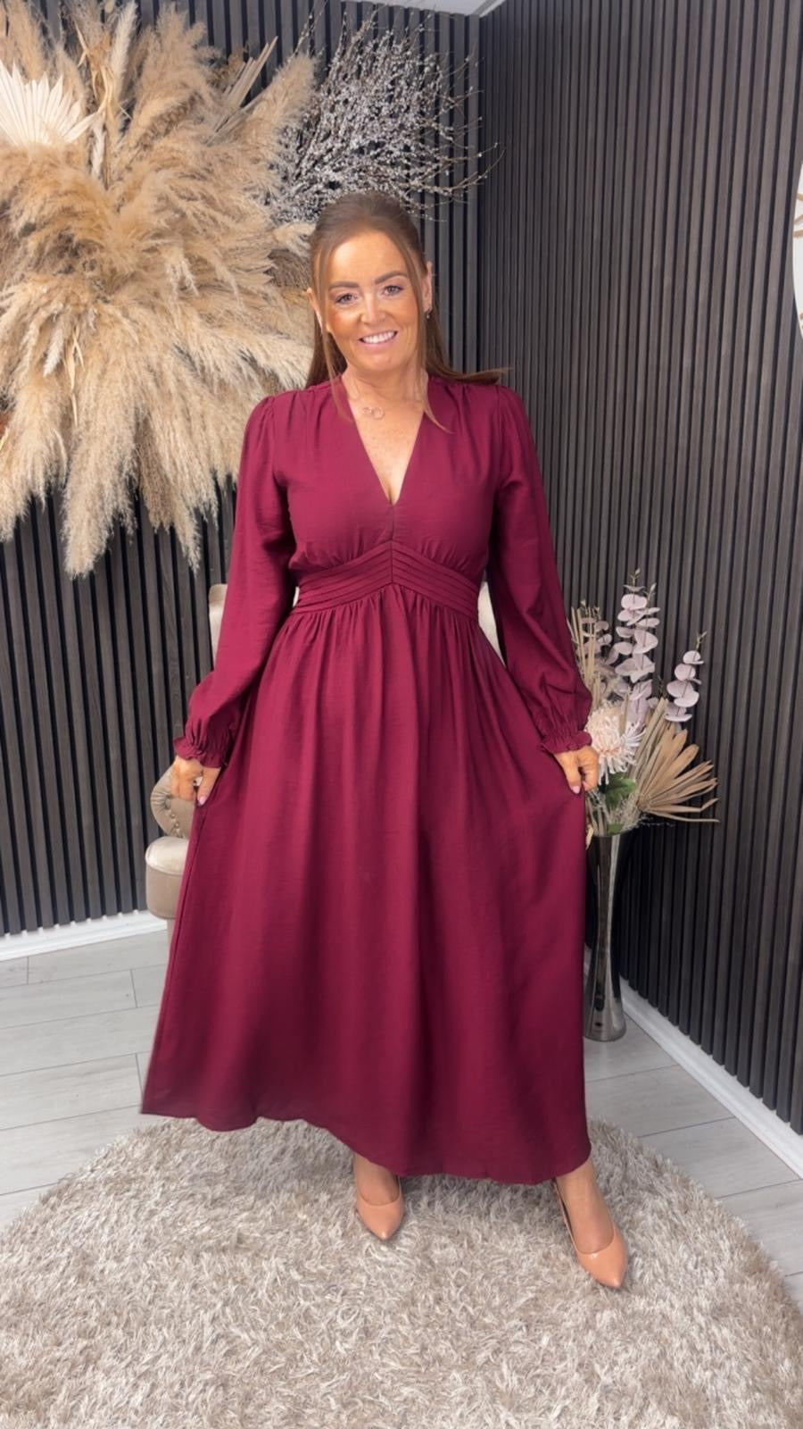 CLODAGH DRESS - BORDEAUX