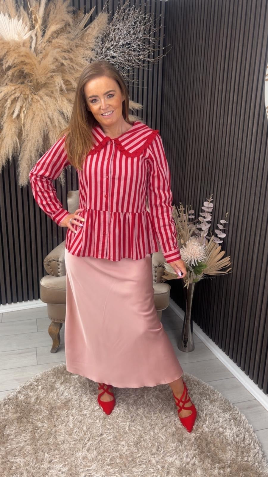 BELLA SHIRT - RED STRIPE