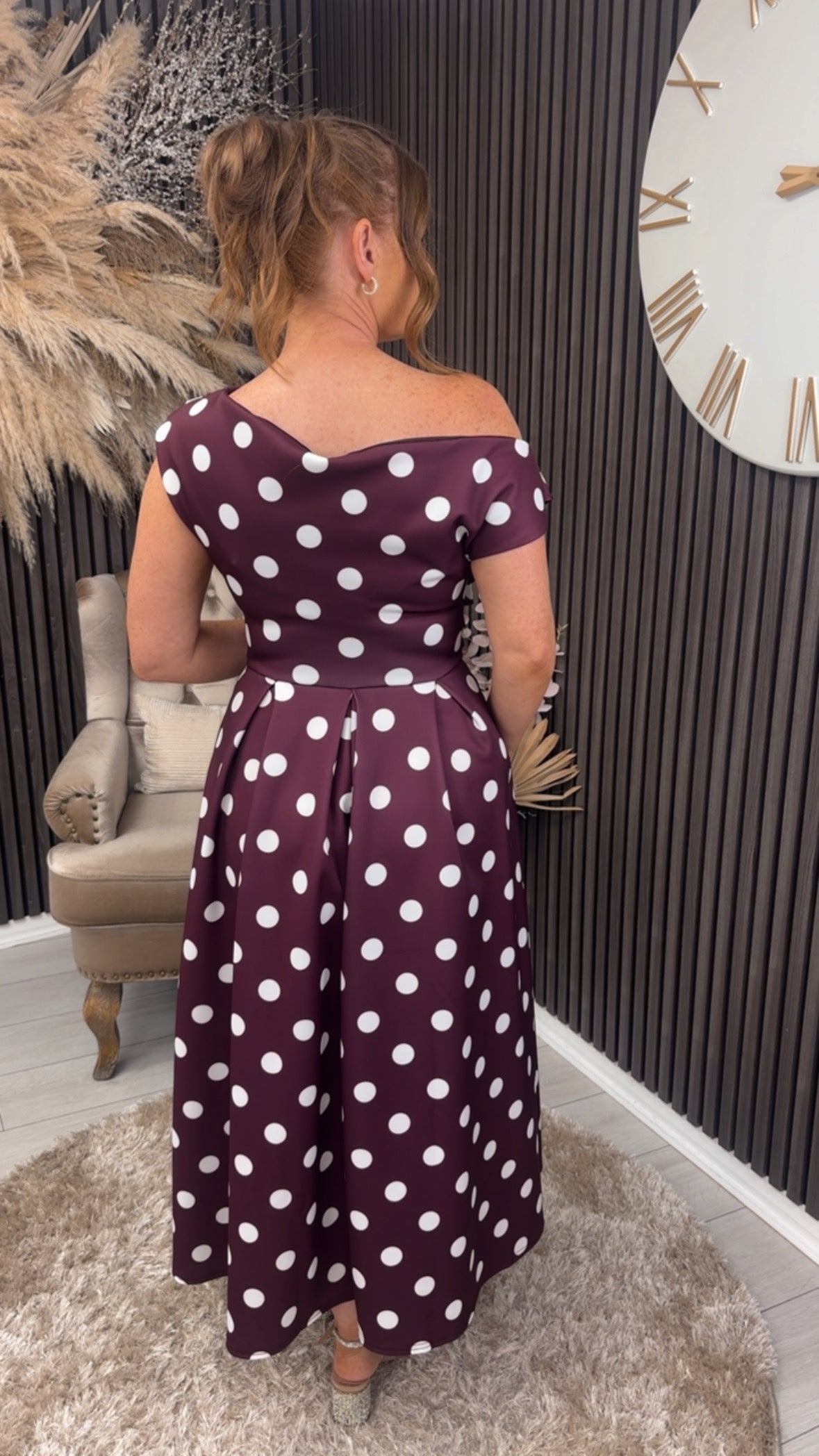 BETTY DRESS - BERRY POLKA DOT