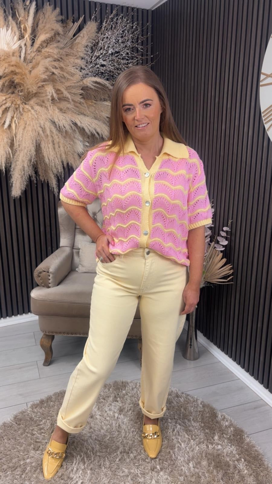 URSUALA TOP - PINK/YELLOW