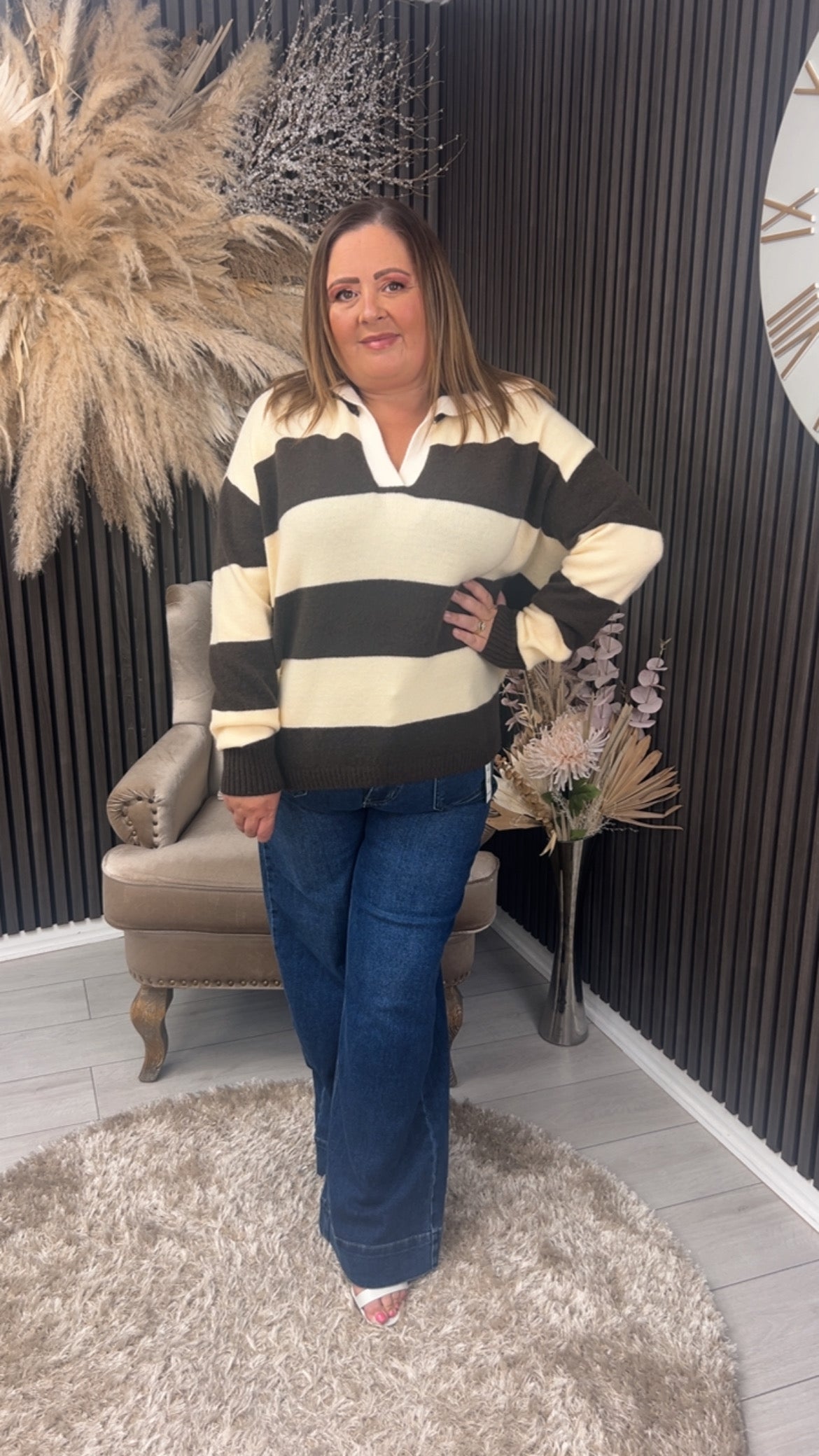 LEXI JUMPER - BROWN/YELLOW