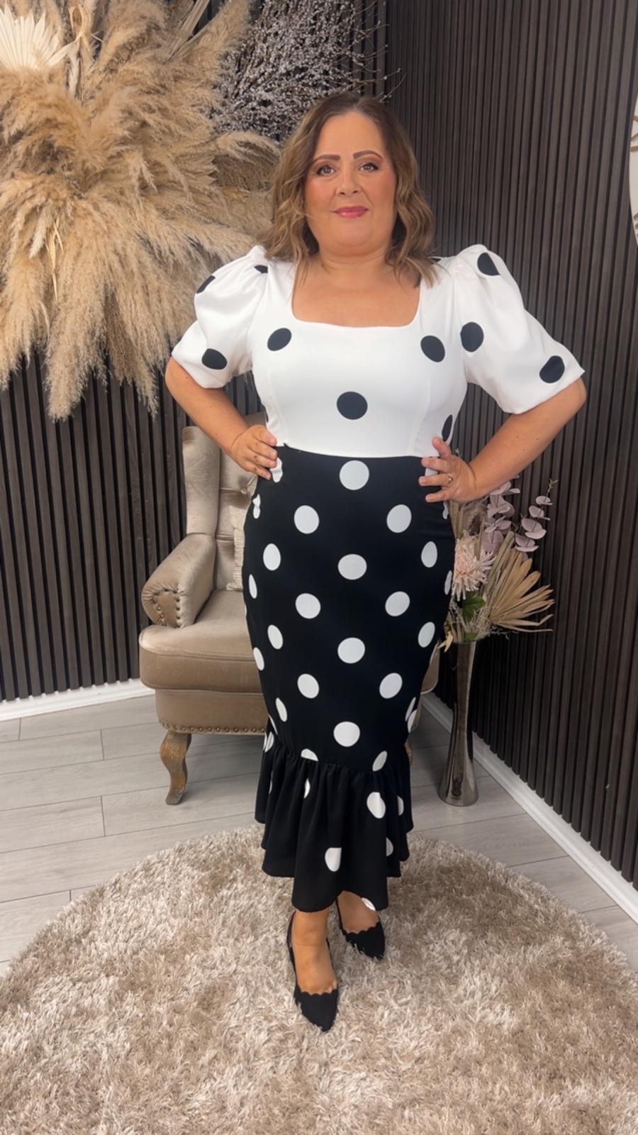 JENNIFER DRESS - BLACK/WHITE