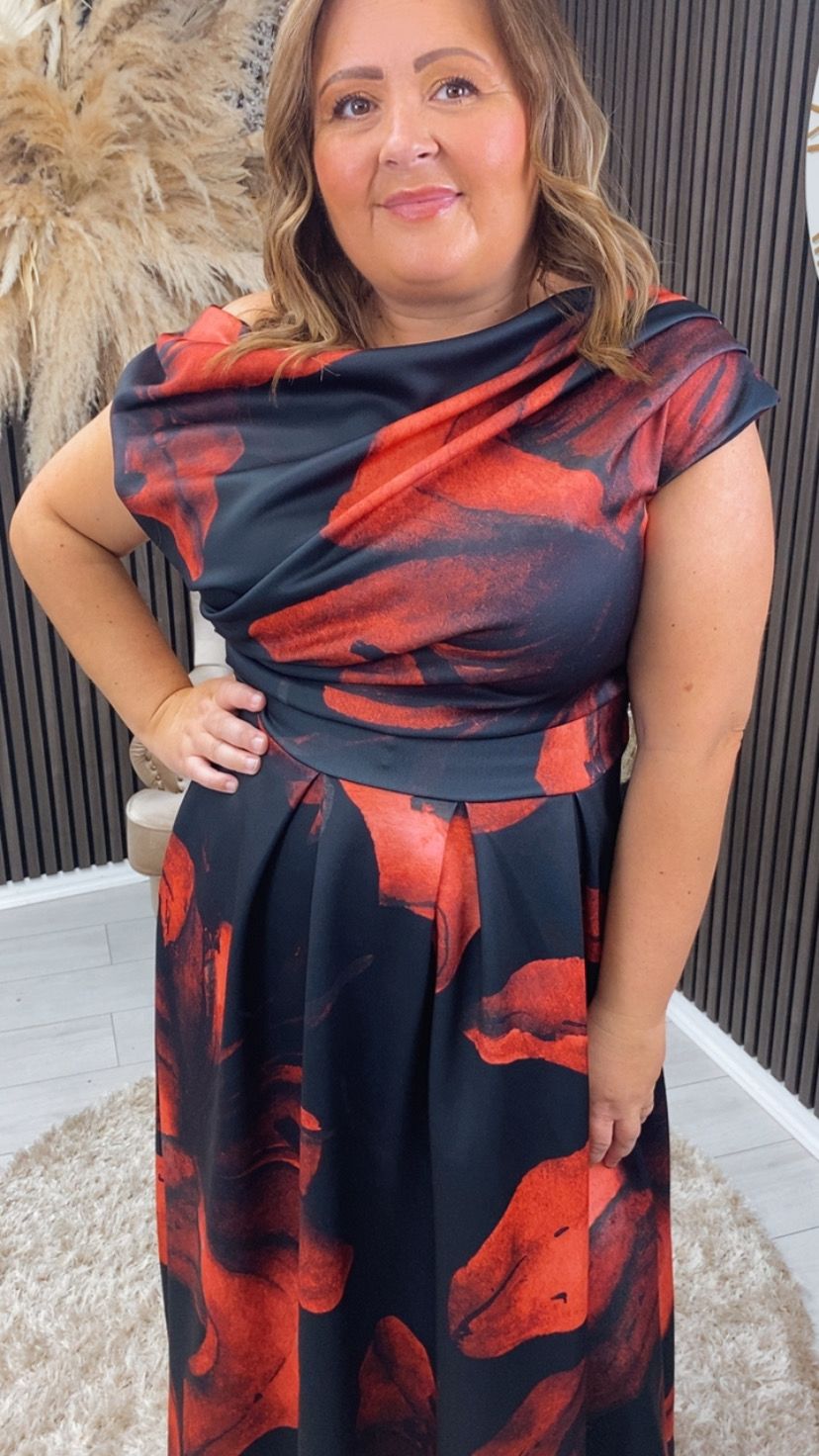 BETTY DRESS - BLACK FLORAL