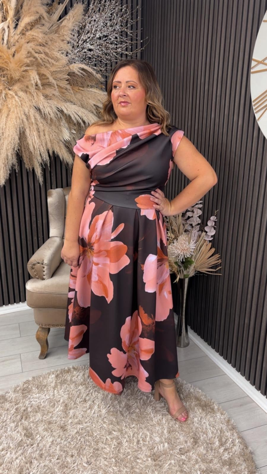 BETTY DRESS - BROWN FLORAL