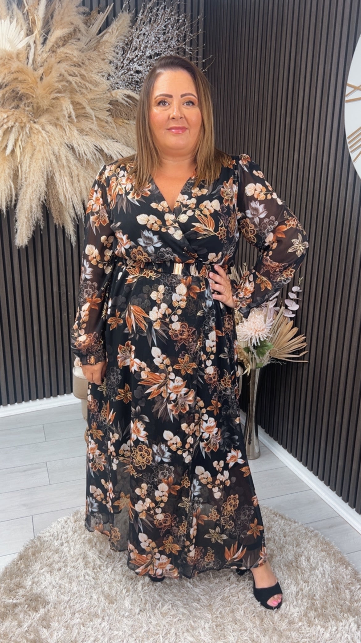 DOTTIE DRESS - BLACK/GOLD