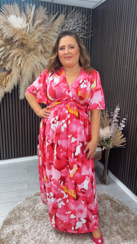 MYLEE DRESS - PINK/YELLOW