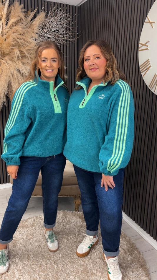 KARLA FLEECE - TEAL/GREEN