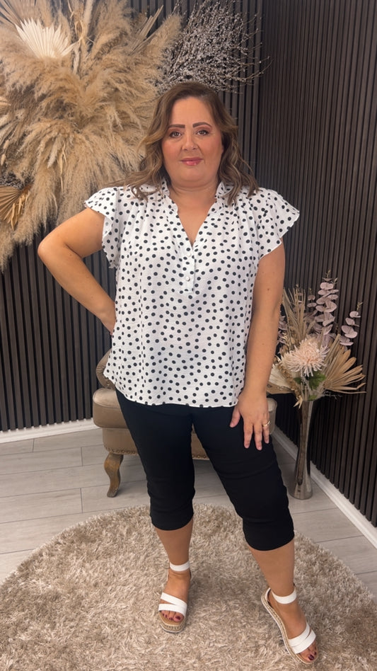 CECILLE TOP - BLACK SPOT
