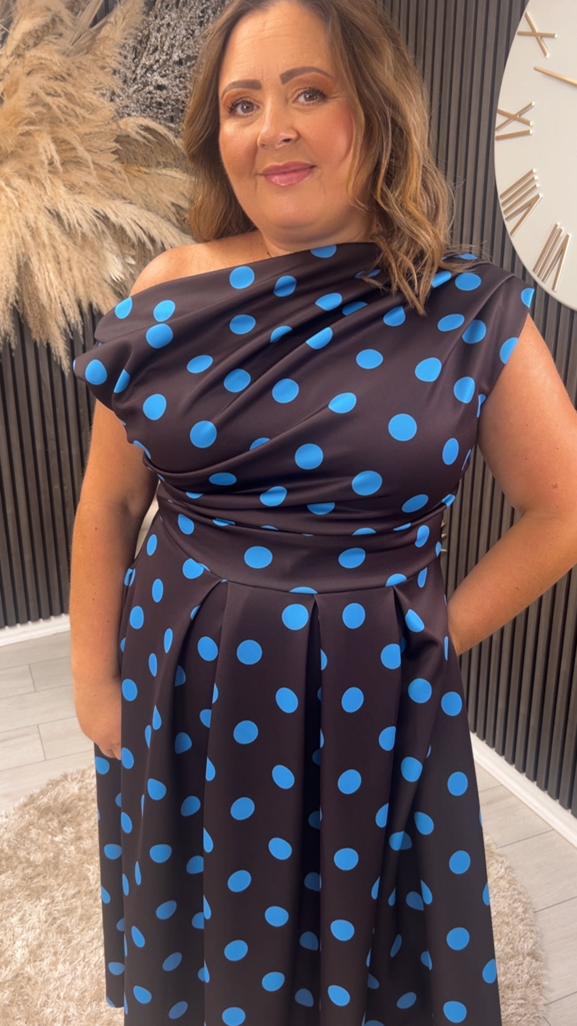 BETTY DRESS - BROWN/BLUE