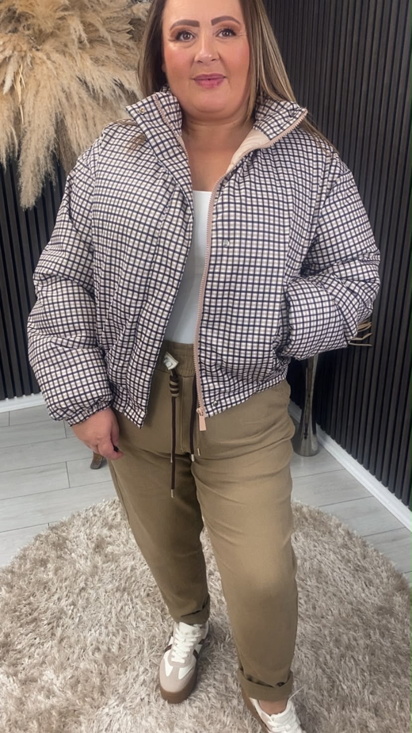 MEGAN PUFFER JACKET - CHECKED