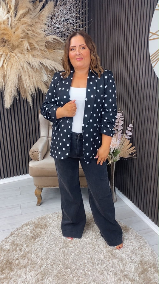 MELANIE WIDE LEG JEANS - BLACK