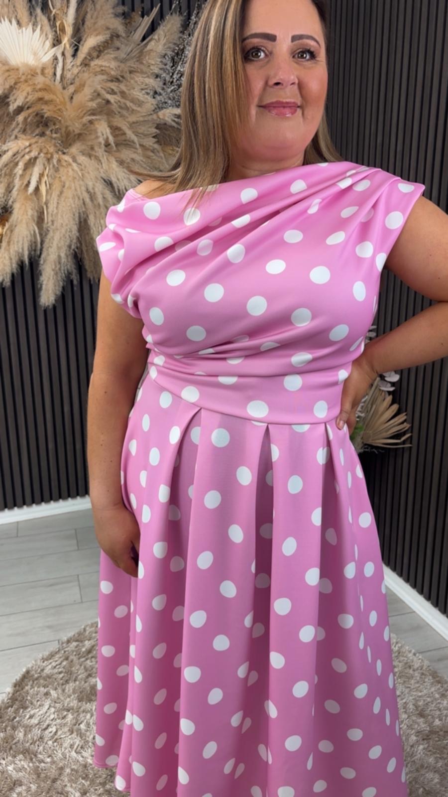 BETTY DRESS - PINK POLKA DOT
