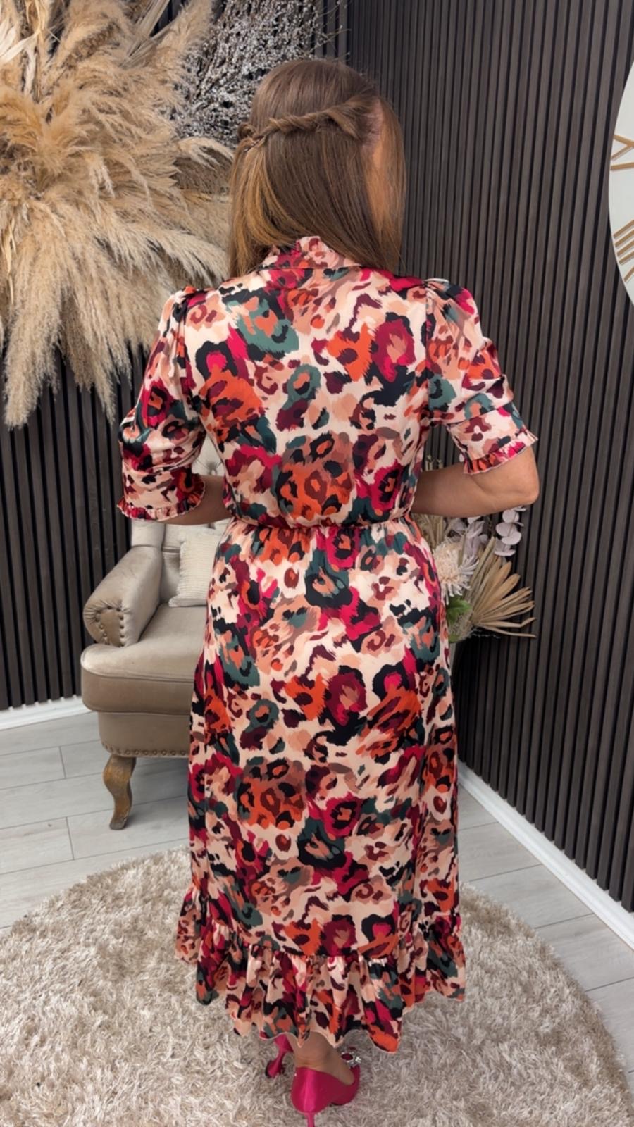 KIRSTY DRESS - PINK LEOPARD