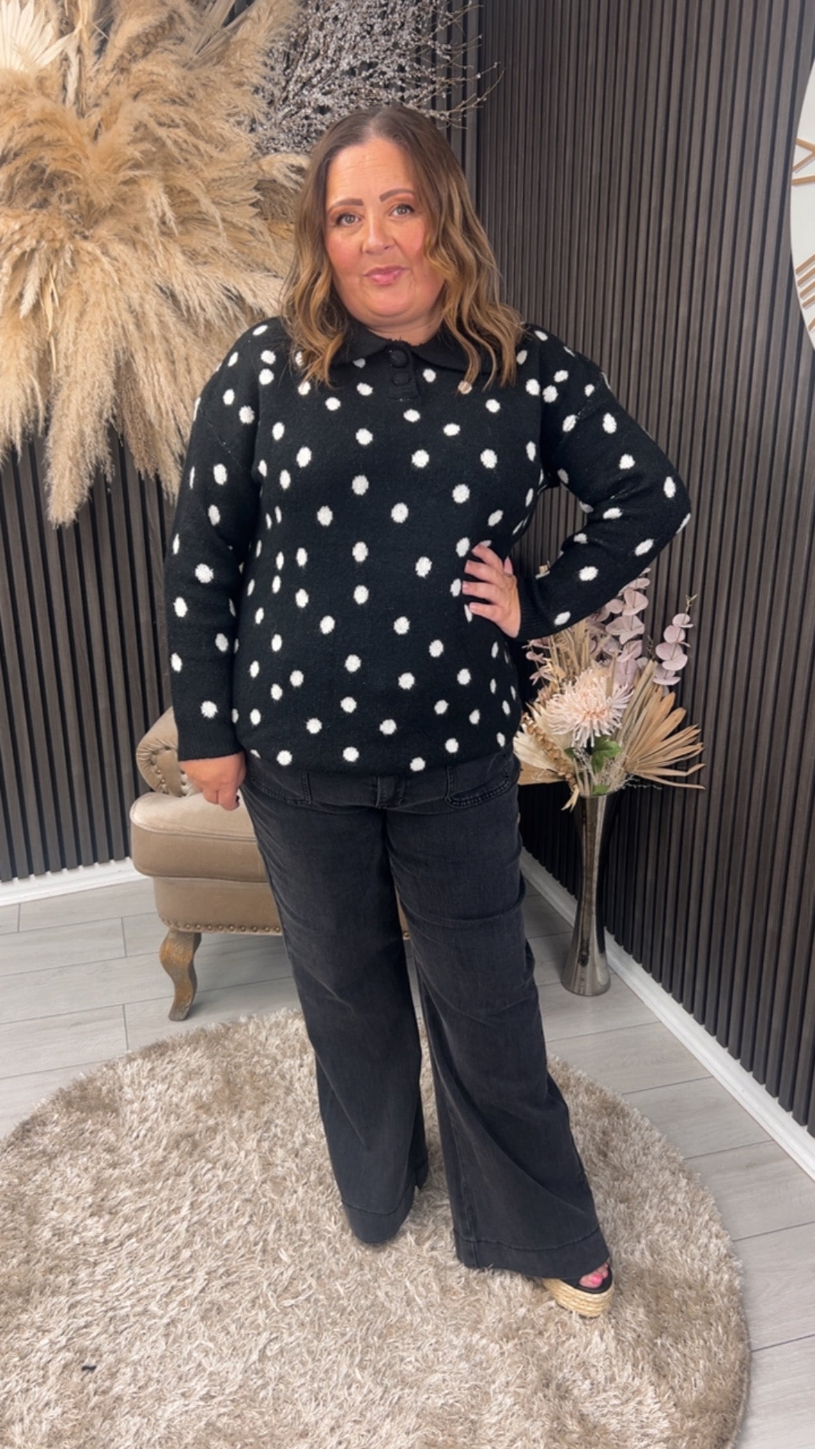 JENNIFER JUMPER - BLACK POLKA