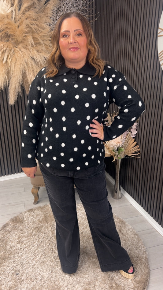 JENNIFER JUMPER - BLACK POLKA