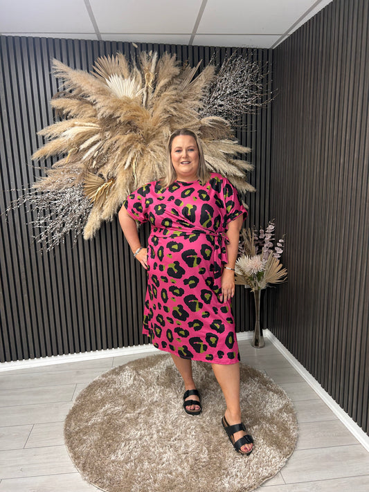 JESSA DRESS - PINK ANIMAL
