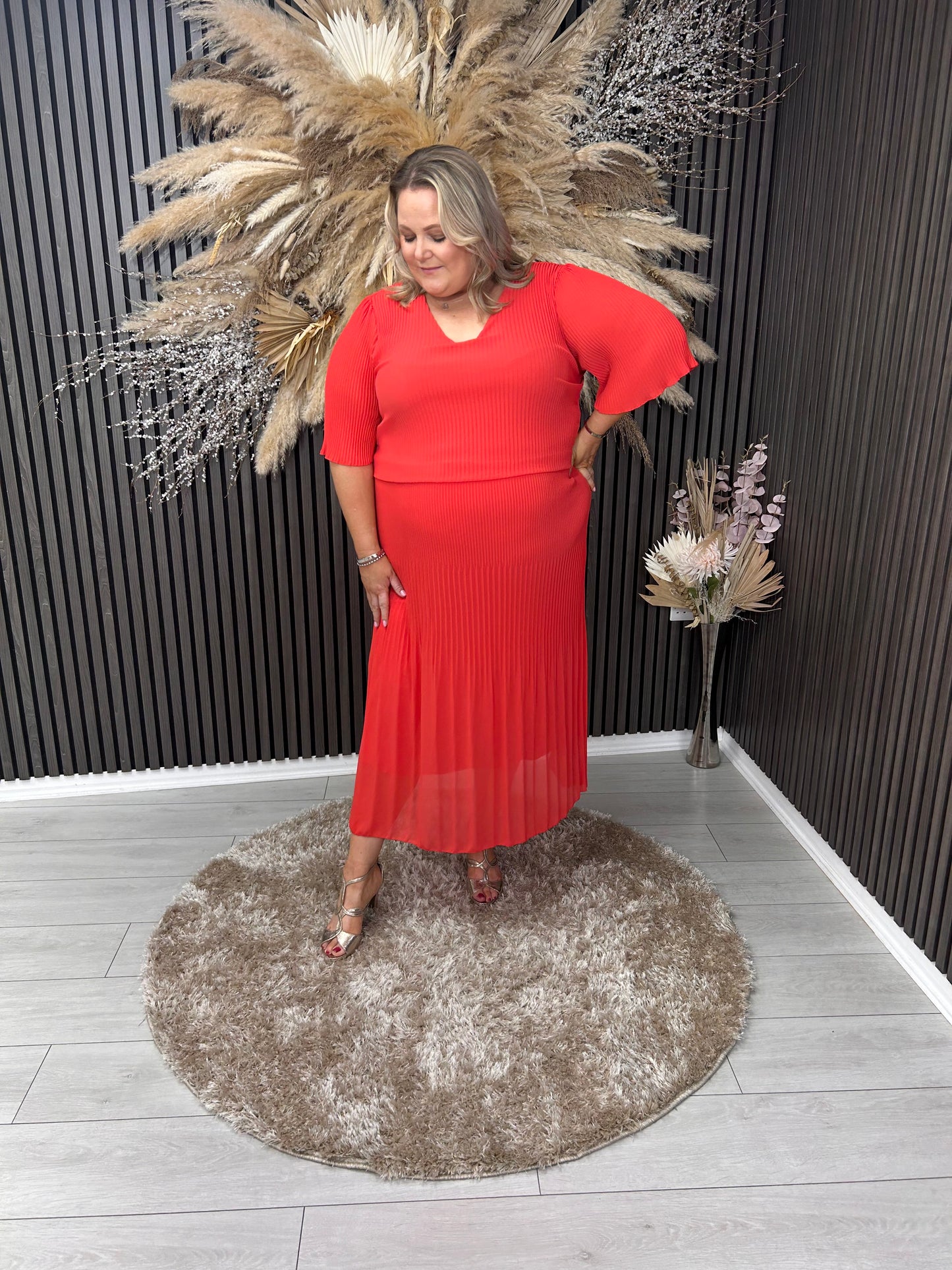 STACEY DRESS - CORAL