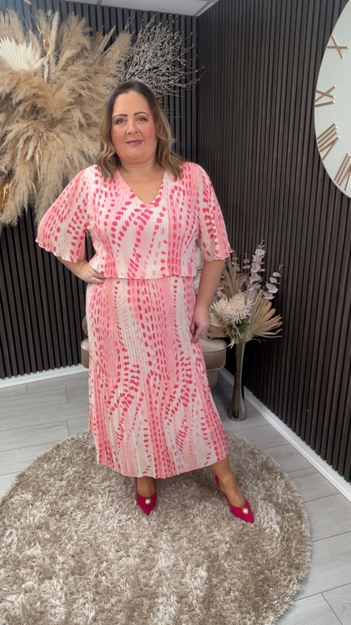 LEILA DRESS - PINK SPOT