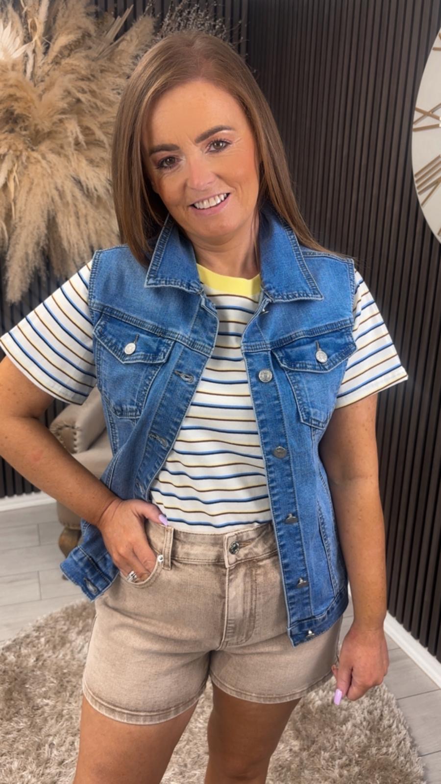 MILICENT SLEEVELESS DENIM JACKET