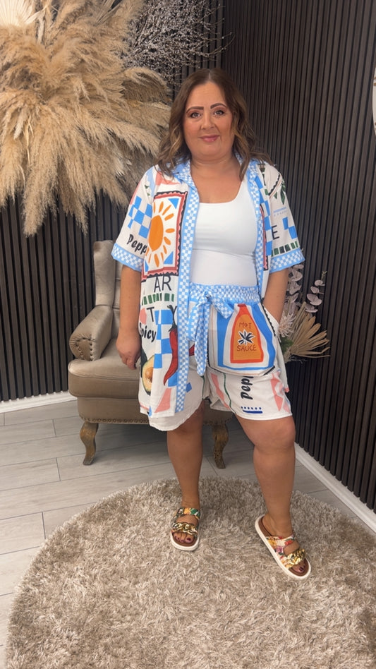 NETTIE SHORTS SET - BLUE
