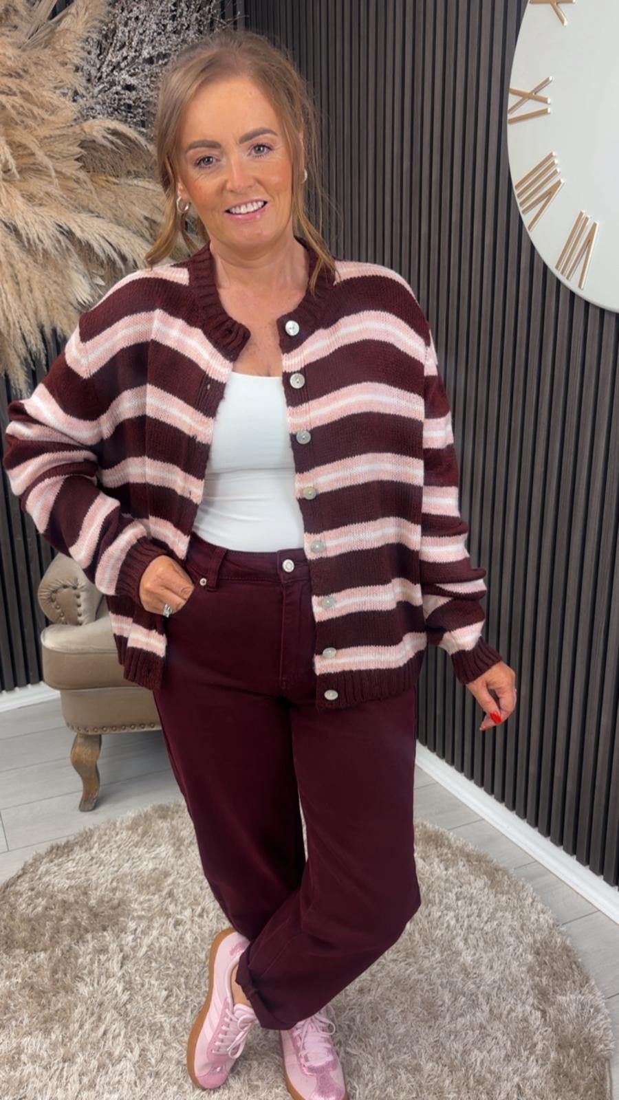 KATYA CARDIGAN - BURGUNDY