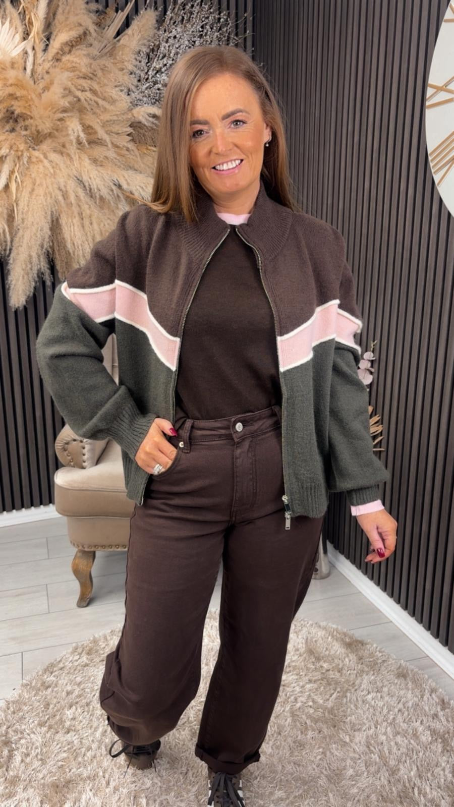 COLETTE JACKET - BROWN/KHAKI