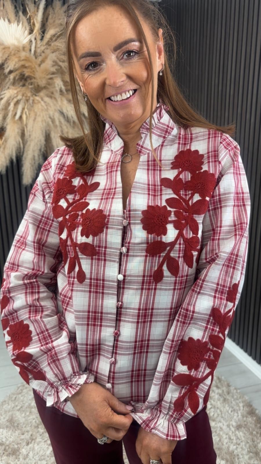 EMILY SHIRT - RED CHECKED