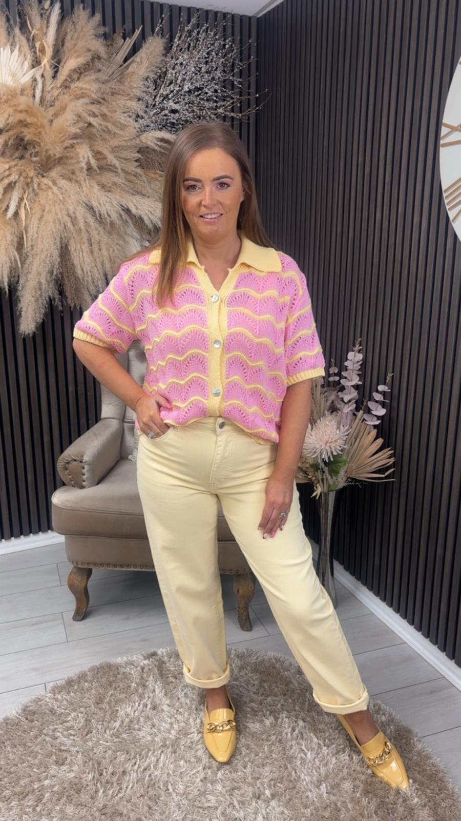 URSUALA TOP - PINK/YELLOW