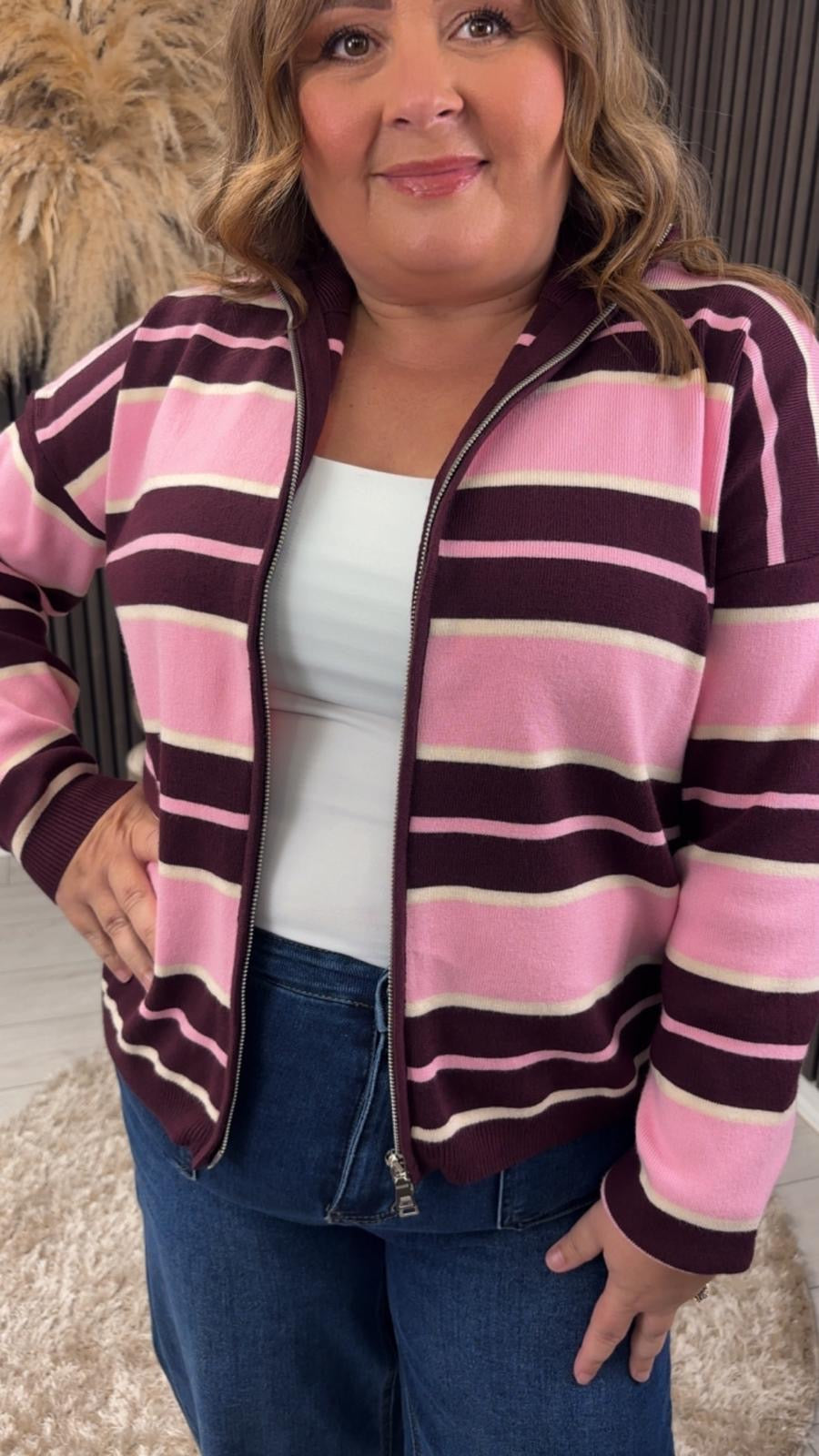 ELEANOR JACKET - BURGUNDY/PINK