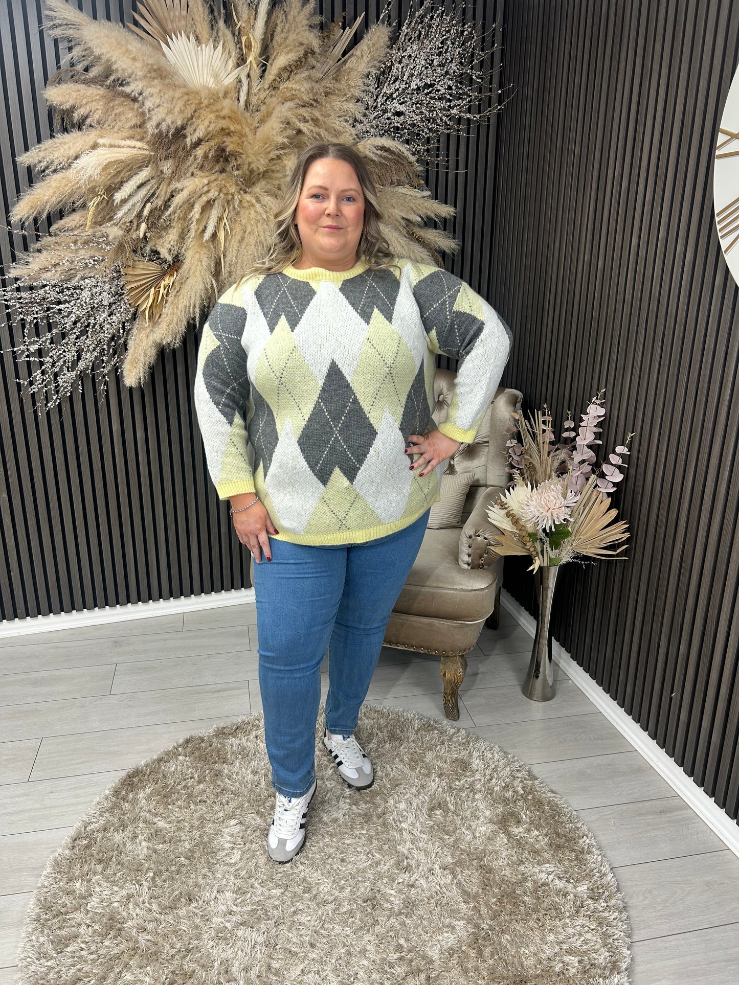 JUDITH JUMPER - YELLOW/GREY