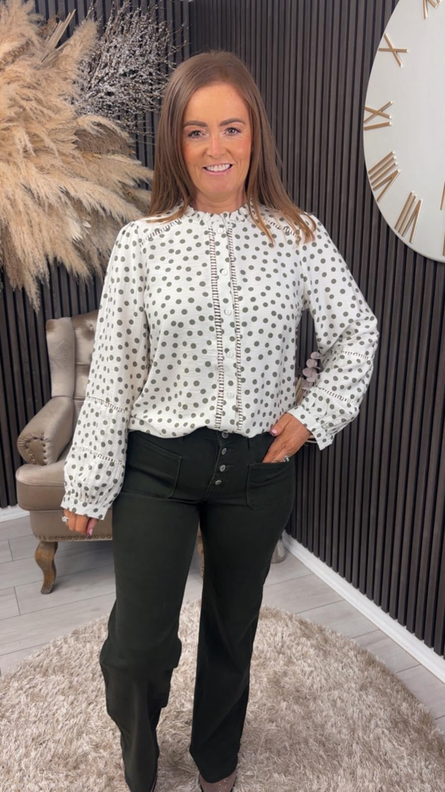 MARISA SHIRT - KHAKI SPOT