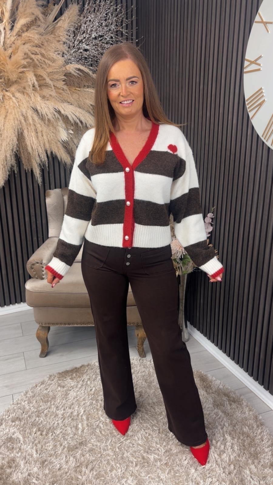 LEIGH CARDIGAN - RED HEART