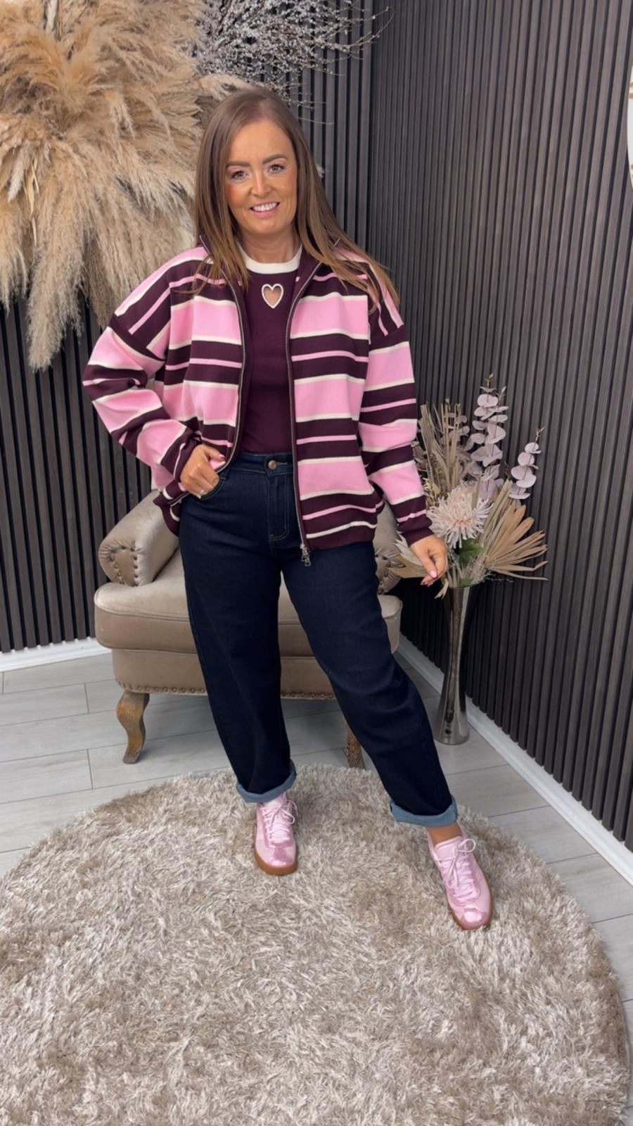 ELEANOR JACKET - BURGUNDY/PINK