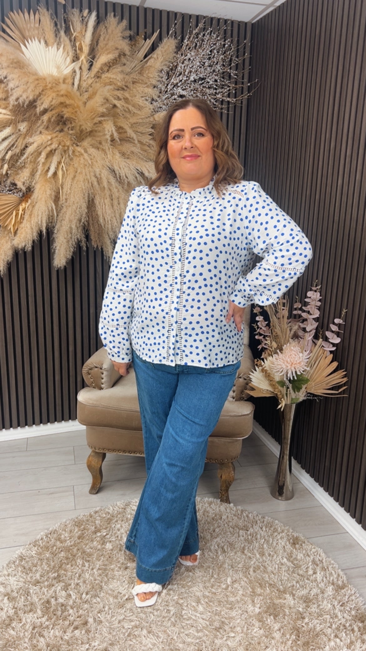 LEAH SHIRT - BLUE SPOT