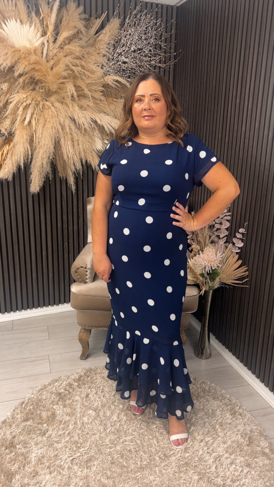 ROXY DRESS - NAVY SPOT