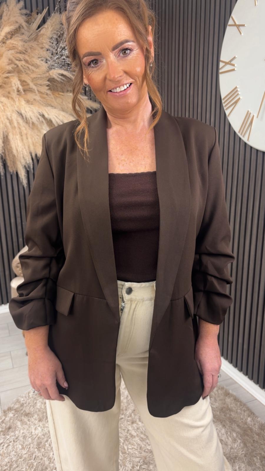 TANYA BLAZER - BROWN