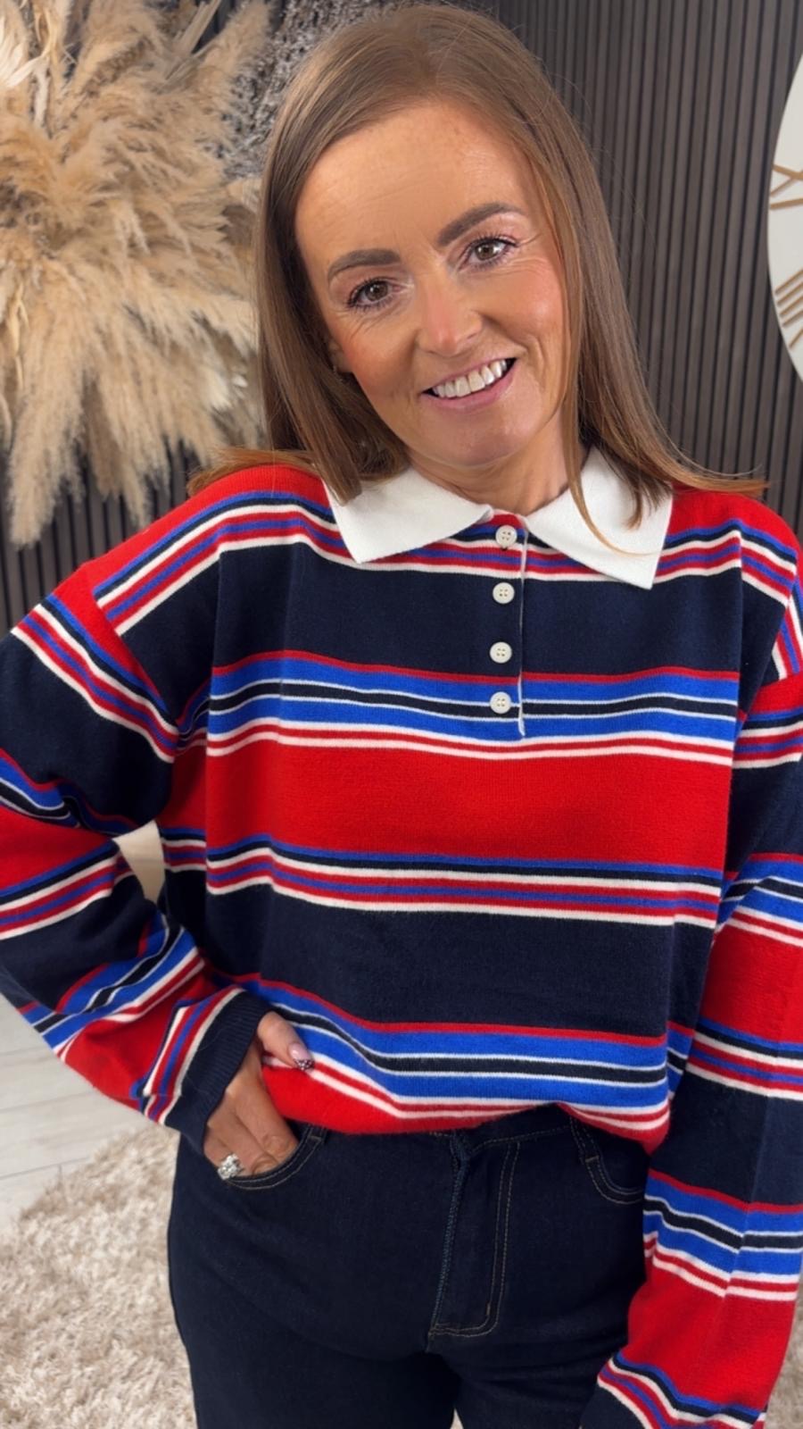 AMANDA JUMPER - RED/NAVY