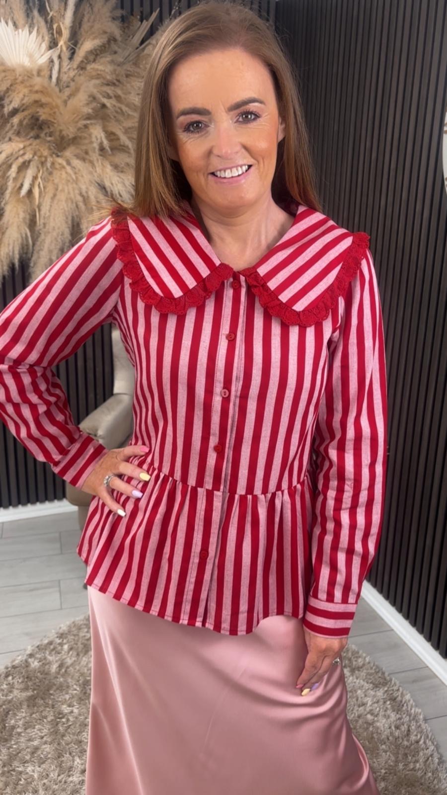 BELLA SHIRT - RED STRIPE