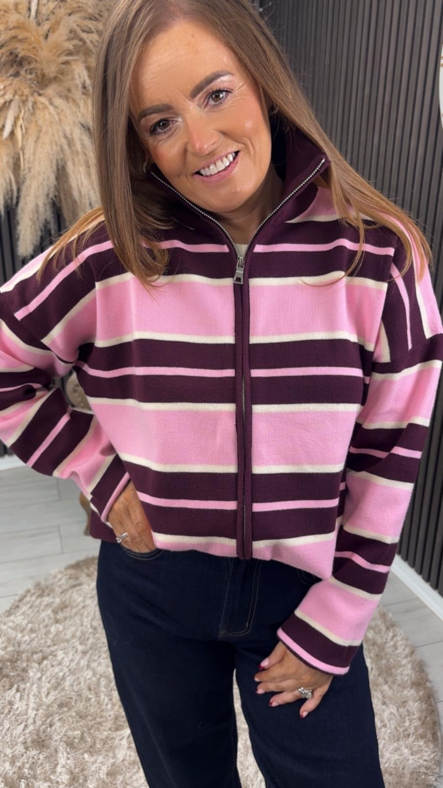 ELEANOR JACKET - BURGUNDY/PINK
