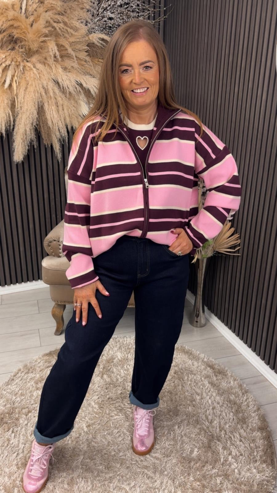 ELEANOR JACKET - BURGUNDY/PINK