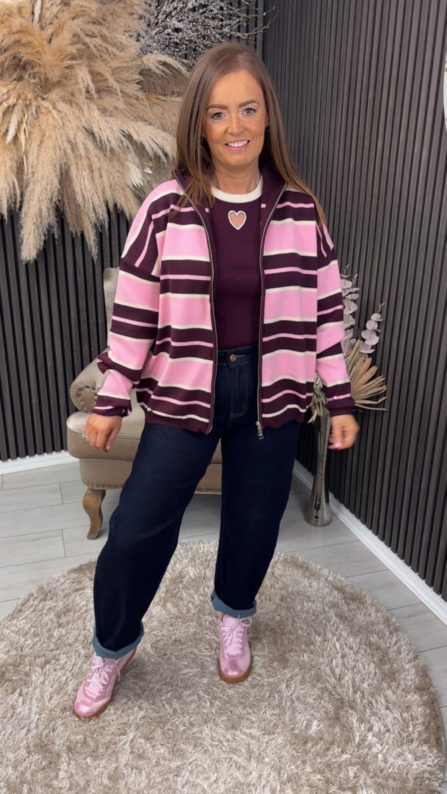 ELEANOR JACKET - BURGUNDY/PINK