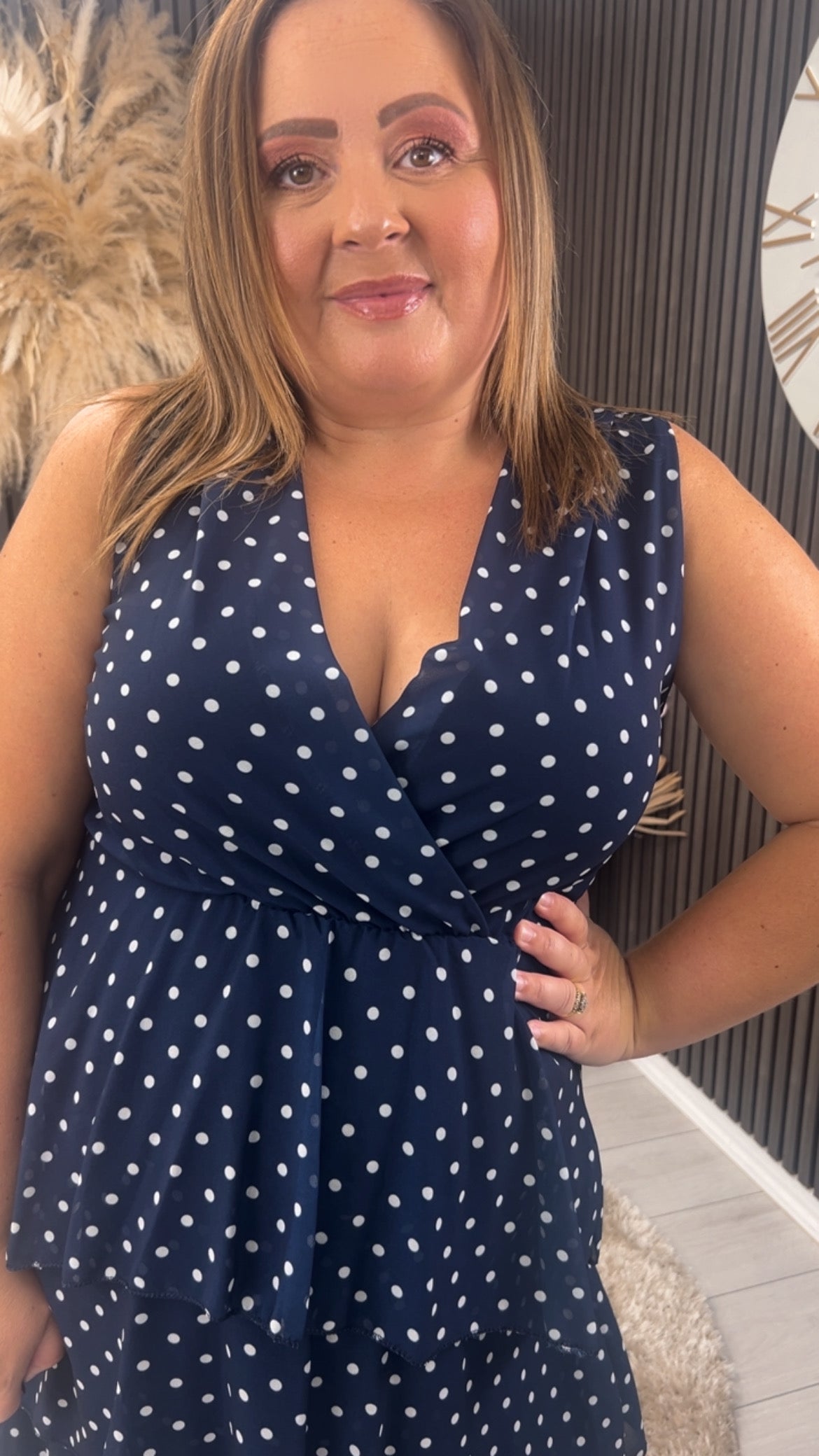 KELLY DRESS - NAVY SPOT