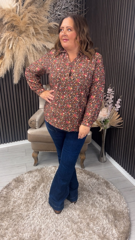 GINNIE BLOUSE - BROWN
