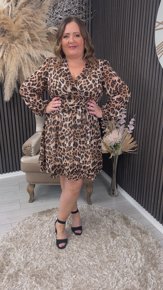 CASSIE DRESS - LEOPARD PRINT